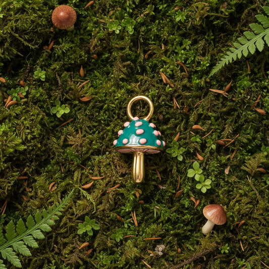 Green Mushroom Charm - Dark Forest Moss