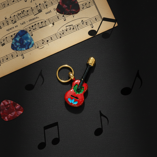 Guitar Charm - Music Flatlay