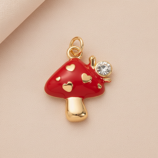Red Mushroom Charm - Flat Lay