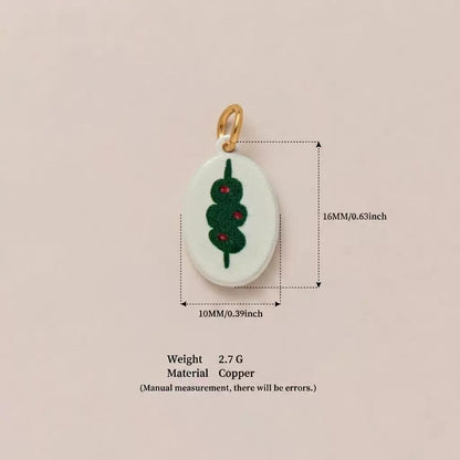 Hand-Painted Enamel Charm Pendant | Original Illustration DIY Jewelry Making Supply