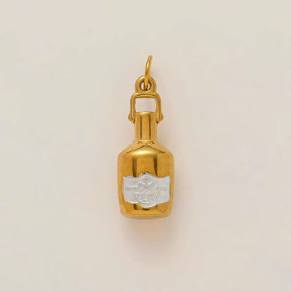Vintage Bottle Charm Pendant | 18K Gold Plated Enamel DIY Jewelry Charm