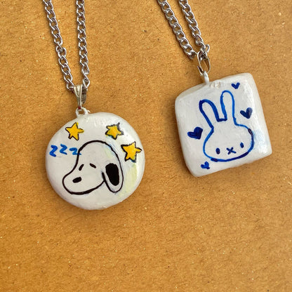 Handmade Clay Charm Pendant – Original Design DIY Jewelry