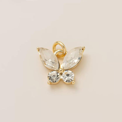 18K Gold Full Crystal Butterfly Charm Pendant | DIY Jewelry Making Charm