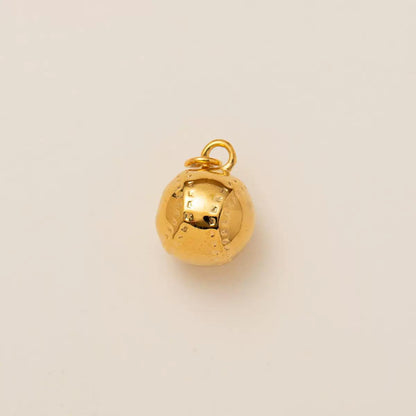 Sports Theme Gold Charm Necklace & Bracelet | 18K Gold Plated Engraved Pendant | DIY Charm Jewelry | Original Design
