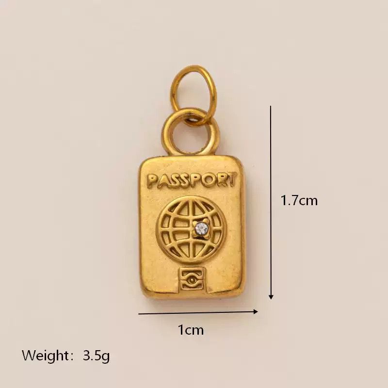 Travel Charm Pendant Set — Suitcase, Airplane & Passport | Original Design