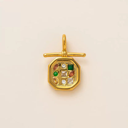 Mix & Match Carabiner Charm Necklace | DIY Gemstone Pendant – 18K Gold Plated