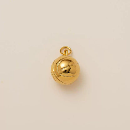 Sports Theme Gold Charm Necklace & Bracelet | 18K Gold Plated Engraved Pendant | DIY Charm Jewelry | Original Design