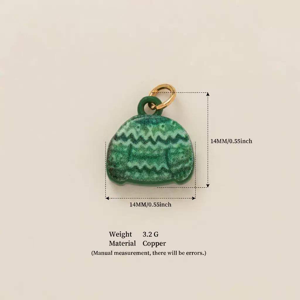 Hand-Painted Enamel Charm Pendant | Original Illustration DIY Jewelry Making Supply