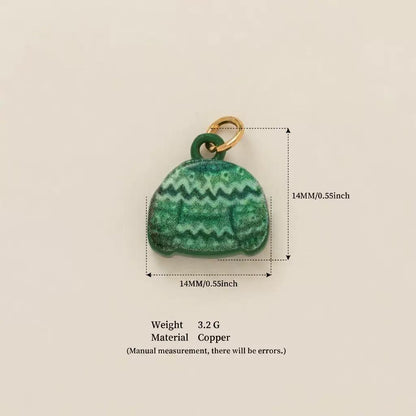 Hand-Painted Enamel Charm Pendant | Original Illustration DIY Jewelry Making Supply