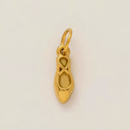 Gold Ballet Shoe Charm Pendant | 18K Gold Plated 3D DIY Jewelry Charm