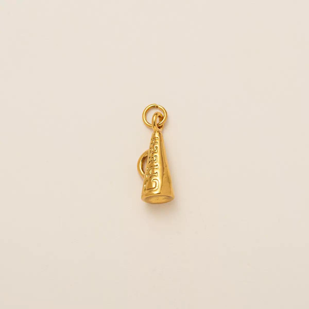 Sports Theme Gold Charm Necklace & Bracelet | 18K Gold Plated Engraved Pendant | DIY Charm Jewelry | Original Design