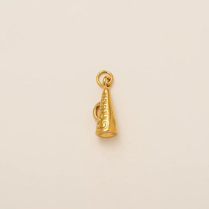 Sports Theme Gold Charm Necklace & Bracelet | 18K Gold Plated Engraved Pendant | DIY Charm Jewelry | Original Design