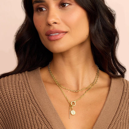 Gold DIY Charm Necklace | Paperclip Chain with Interchangeable Charms | Build Your Own Stack
