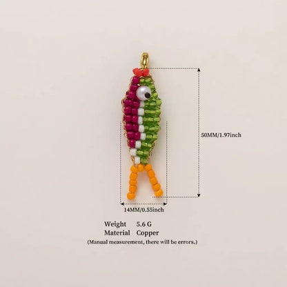 Handmade Beaded Fish Charm | DIY Colorful Seed Bead Fish Keychain | Bag Charm Pendant