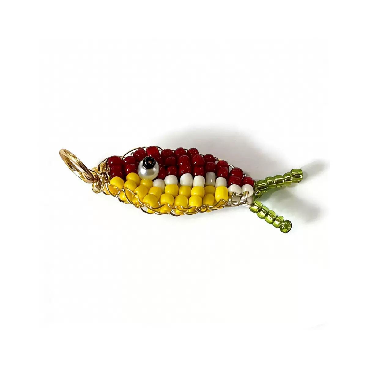 Handmade Beaded Fish Charm | DIY Colorful Seed Bead Fish Keychain | Bag Charm Pendant