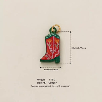 Hand-Painted Enamel Charm Pendant | Original Illustration DIY Jewelry Making Supply