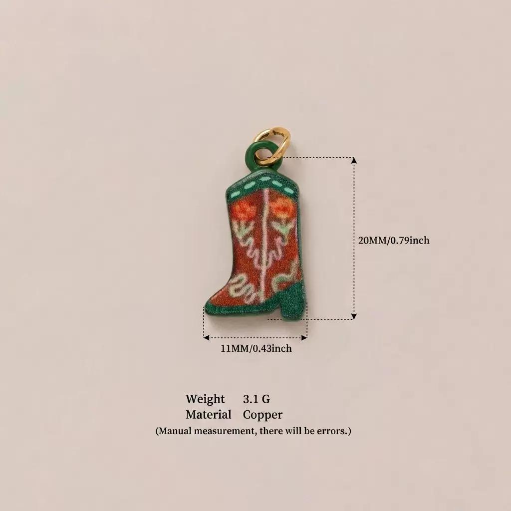 Hand-Painted Enamel Charm Pendant | Original Illustration DIY Jewelry Making Supply