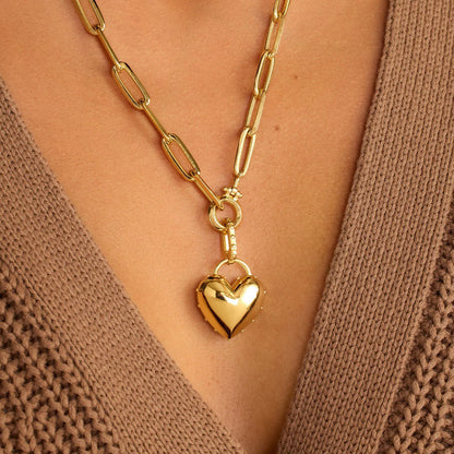Gold DIY Charm Necklace | Paperclip Chain with Interchangeable Charms | Build Your Own Stack