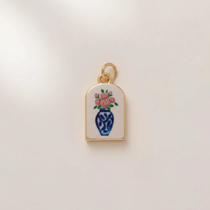 青花瓷花瓶吊坠 - 图1