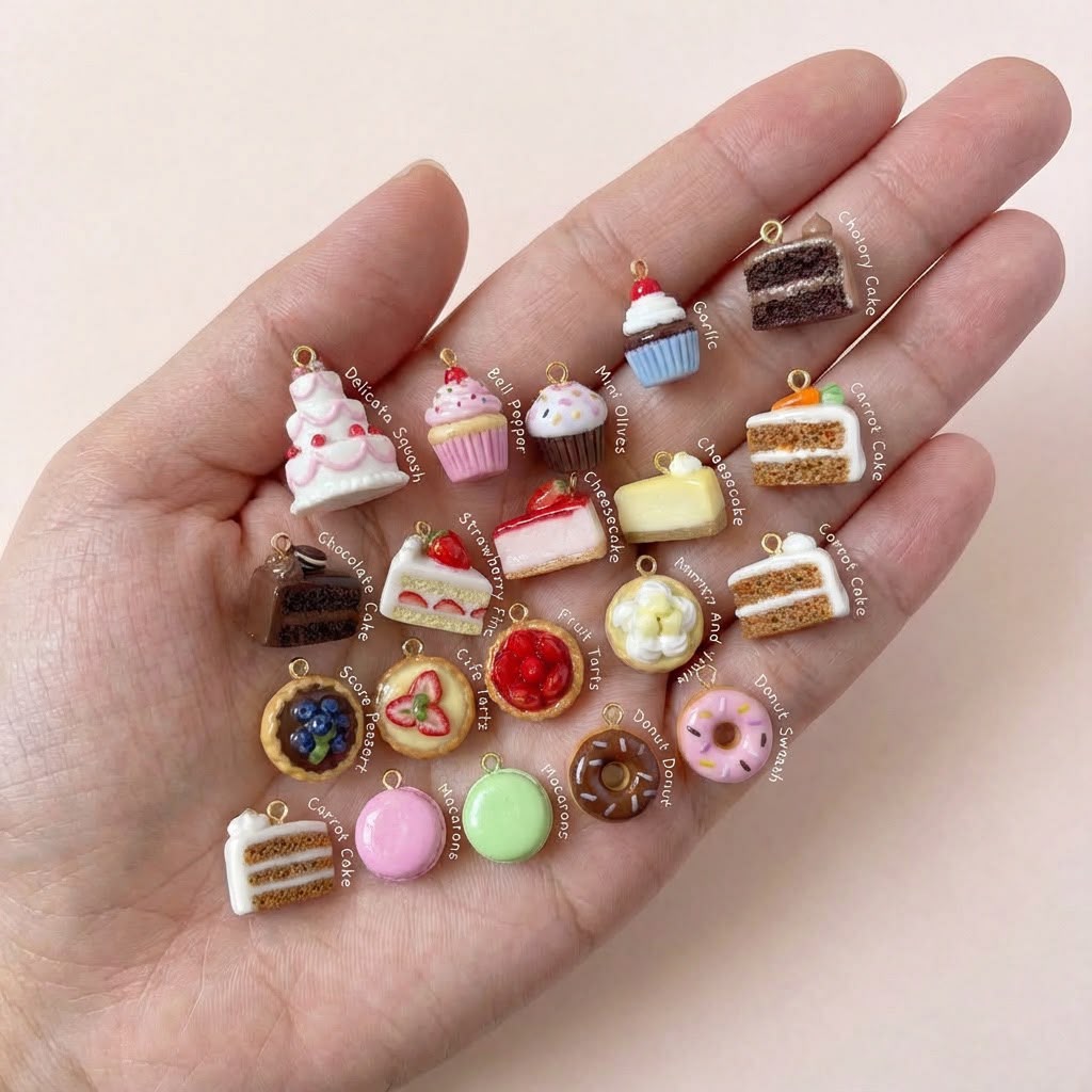 Miniature Dessert Enamel Charms for DIY Jewelry Making | 20 Styles