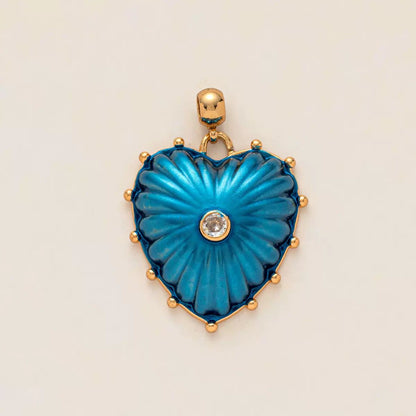 Handmade Enamel Heart Charm | DIY Colorful Heart Pendant | Stackable Necklace Bag Charm