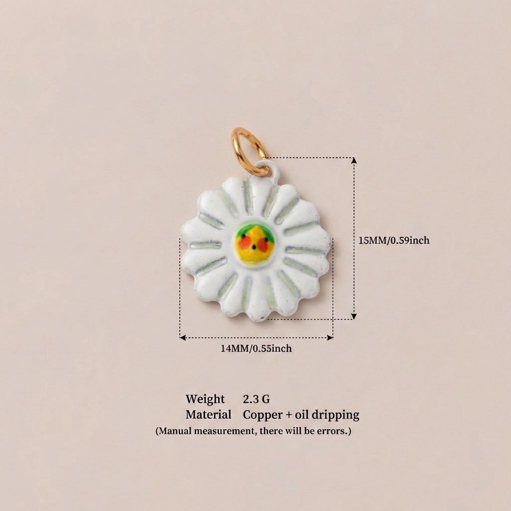 Little Weirdos | The Daisy Enamel DIY Charm Pendant | Copper Oil Drip Gold Plated