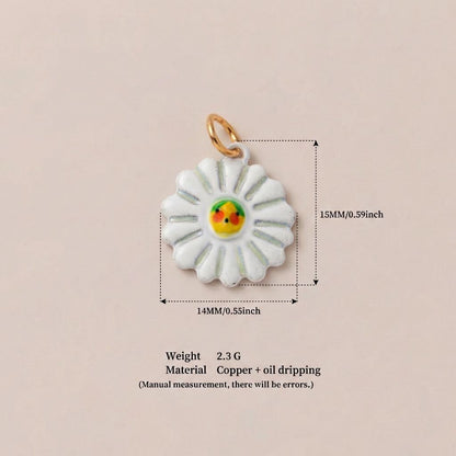 Little Weirdos | The Daisy Enamel DIY Charm Pendant | Copper Oil Drip Gold Plated