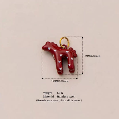 Burgundy Heart Horse Charm Pendant | DIY Hair & Jewelry Making
