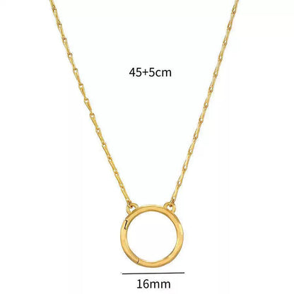 The Thread · Bar | 18K Gold-Plated Bar Link Chain Large Round Spring Clasp Necklace | Interchangeable Charm Necklace | DIY Jewelry