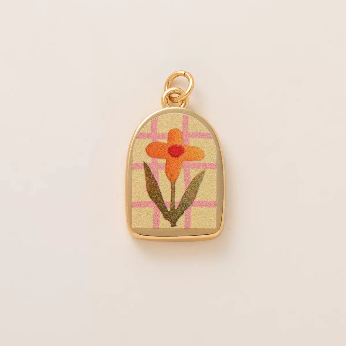 Petal & Paint | Arch Enamel Daisy Charm Pendant — DIY Jewelry Making Supply