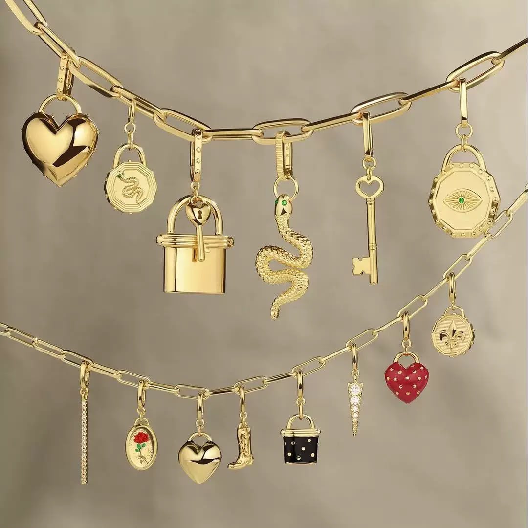 Gold DIY Charm Necklace | Paperclip Chain with Interchangeable Charms | Build Your Own Stack