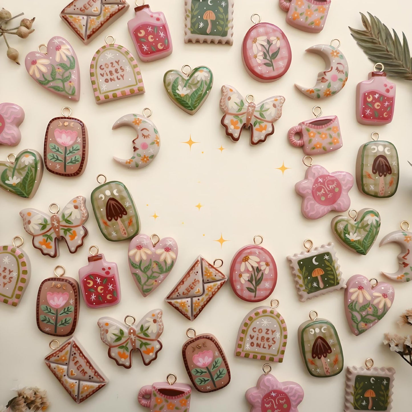 Hand-Painted Enamel Charm – DIY Jewelry Pendant (13 Styles)