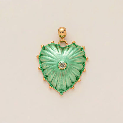 Handmade Enamel Heart Charm | DIY Colorful Heart Pendant | Stackable Necklace Bag Charm