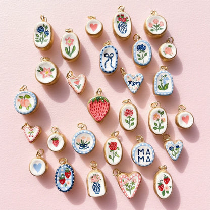 Petal & Paint | Arch Enamel Daisy Charm Pendant — DIY Jewelry Making Supply