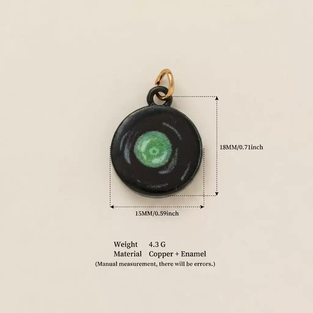 Hand-Painted Enamel Charm Pendant | Original Illustration DIY Jewelry Making Supply