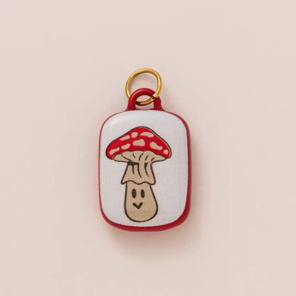 19 Illustrated Enamel Charm Pendants | Mushroom Strawberry Sardine Sun | DIY Jewellery Making Supplies