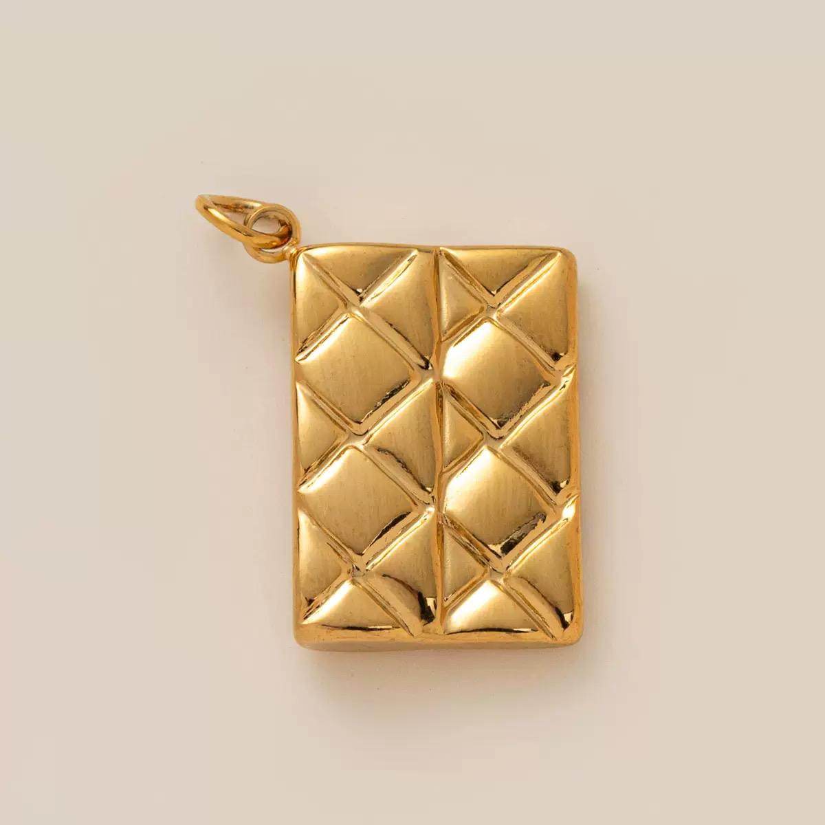 Sports Theme Gold Charm Necklace & Bracelet | 18K Gold Plated Engraved Pendant | DIY Charm Jewelry | Original Design