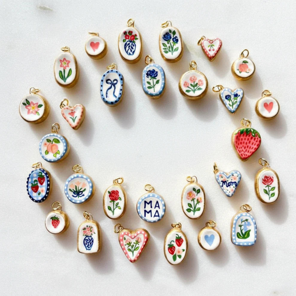 Petal & Paint | Arch Enamel Daisy Charm Pendant — DIY Jewelry Making Supply