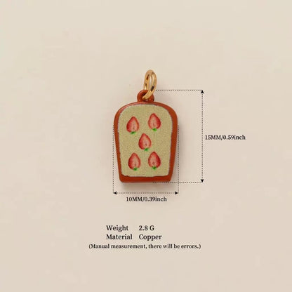 Hand-Painted Enamel Charm Pendant | Original Illustration DIY Jewelry Making Supply