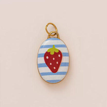 19 Illustrated Enamel Charm Pendants | Mushroom Strawberry Sardine Sun | DIY Jewellery Making Supplies