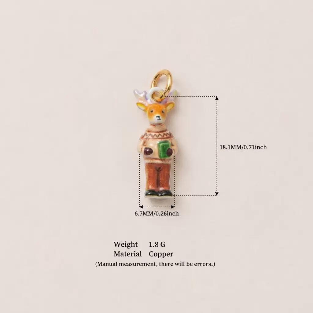 The Town Folk | Mr. Deer Enamel DIY Charm Pendant | Copper Gold Plated