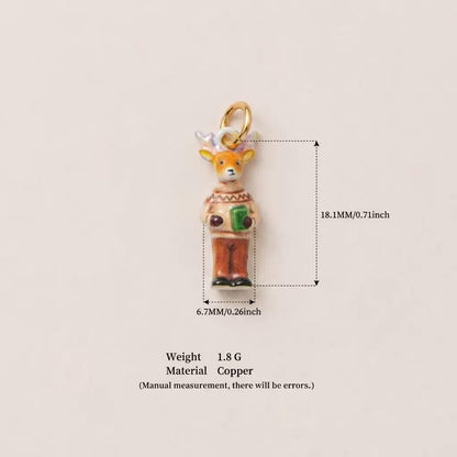 The Town Folk | Mr. Deer Enamel DIY Charm Pendant | Copper Gold Plated