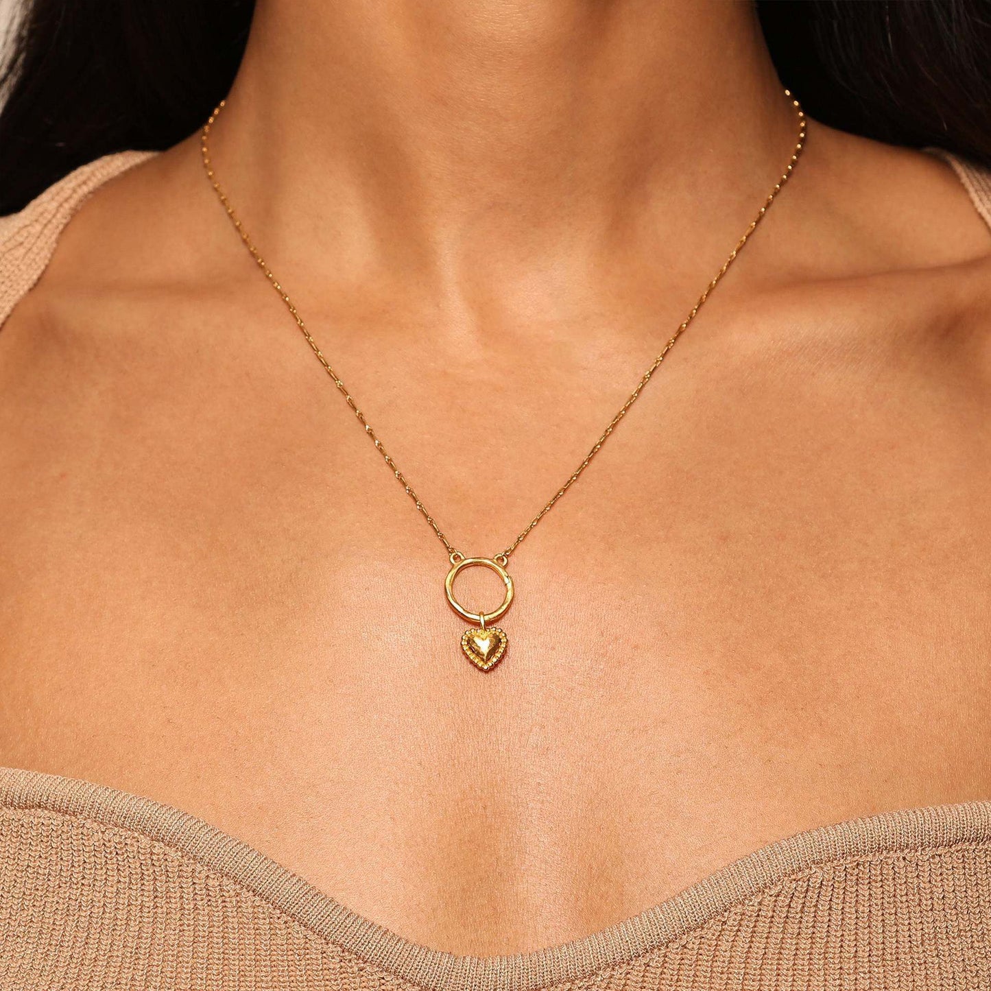 Gold Circle DIY Charm Necklace — Interchangeable Pendants | Original Design