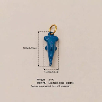 Blue Enamel Shark Charm Pendant | DIY Ocean Jewelry Making