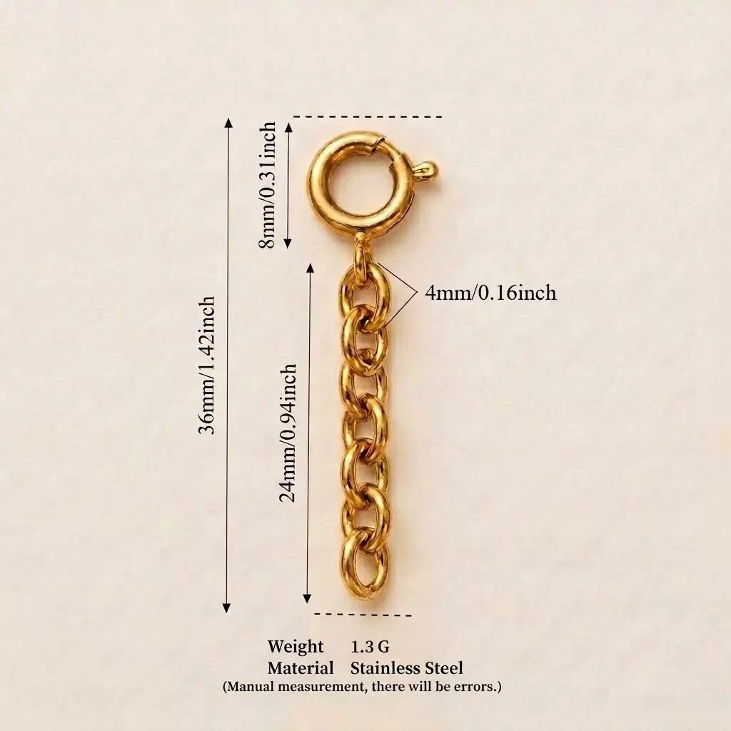 Gold Spring Ring Fine Necklace Extender | 4mm Mini Oval Chain | DIY Jewelry Adjuster