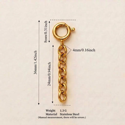 Gold Spring Ring Fine Necklace Extender | 4mm Mini Oval Chain | DIY Jewelry Adjuster
