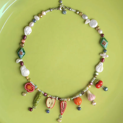 Little Kitchen · Olive | Enamel Copper Miniature Olive Charm Gold Jump Ring | DIY Necklace Bracelet | Original Design