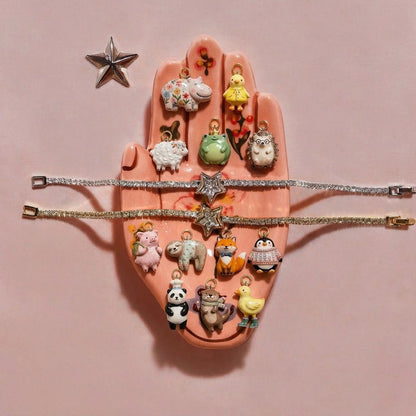 3D Animal Charm Pendant | Hand-Painted Character Charms for DIY Jewellery Making