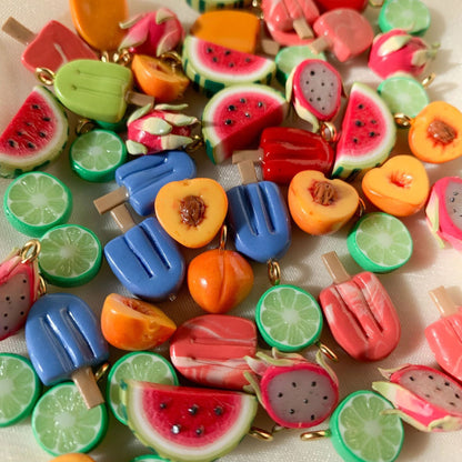 3D Fruit Charm Pendant | Realistic Miniature Fruit DIY Jewellery Making Supply