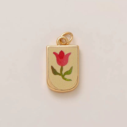 Petal & Paint | Tulip Enamel Charm Pendant — DIY Jewelry Making Supply